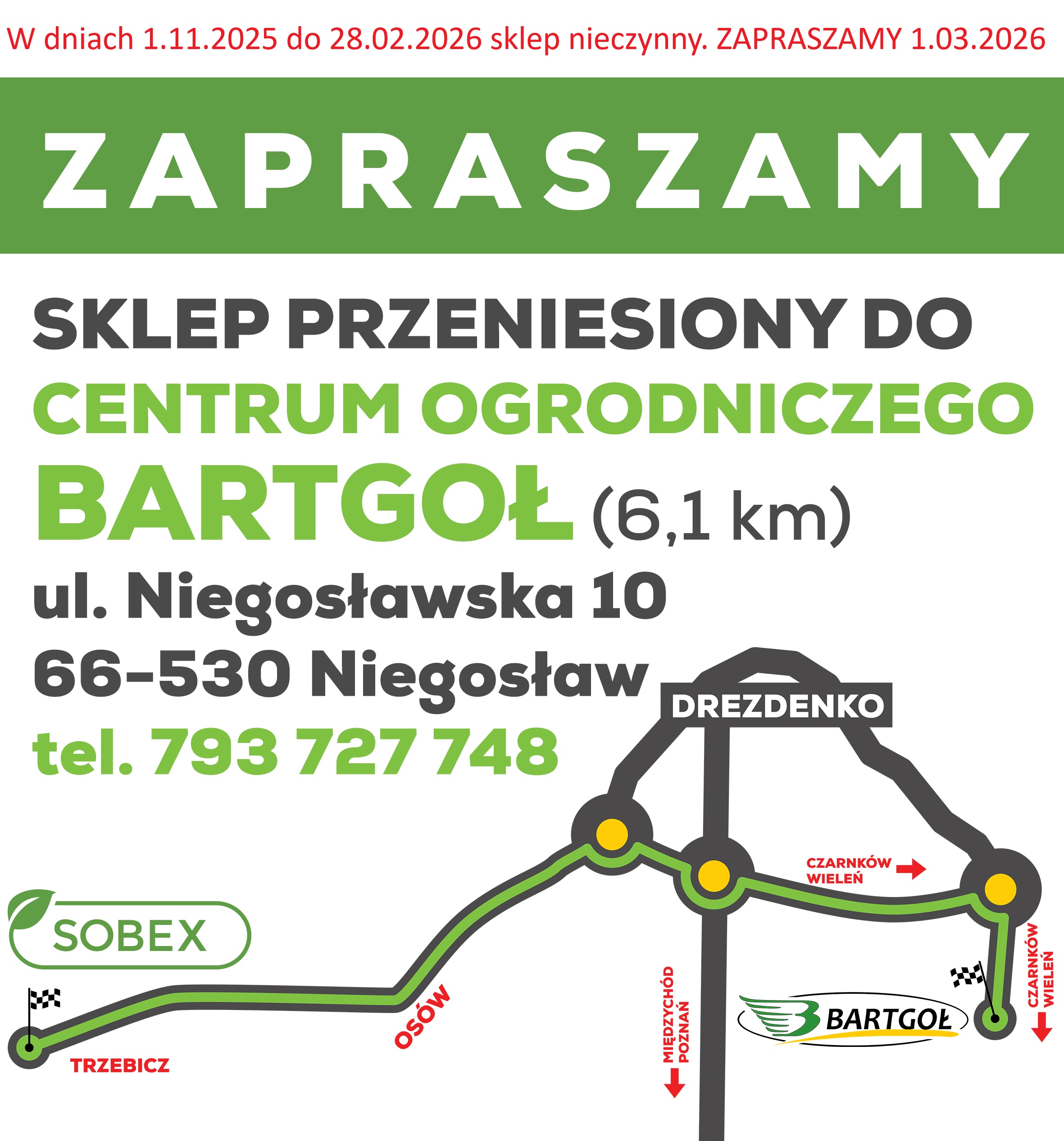Informacje o przeniesieniu sklepu